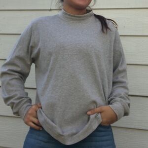 Gray Mock Neck Women’s Sweater - Classic Cozy Pullover
